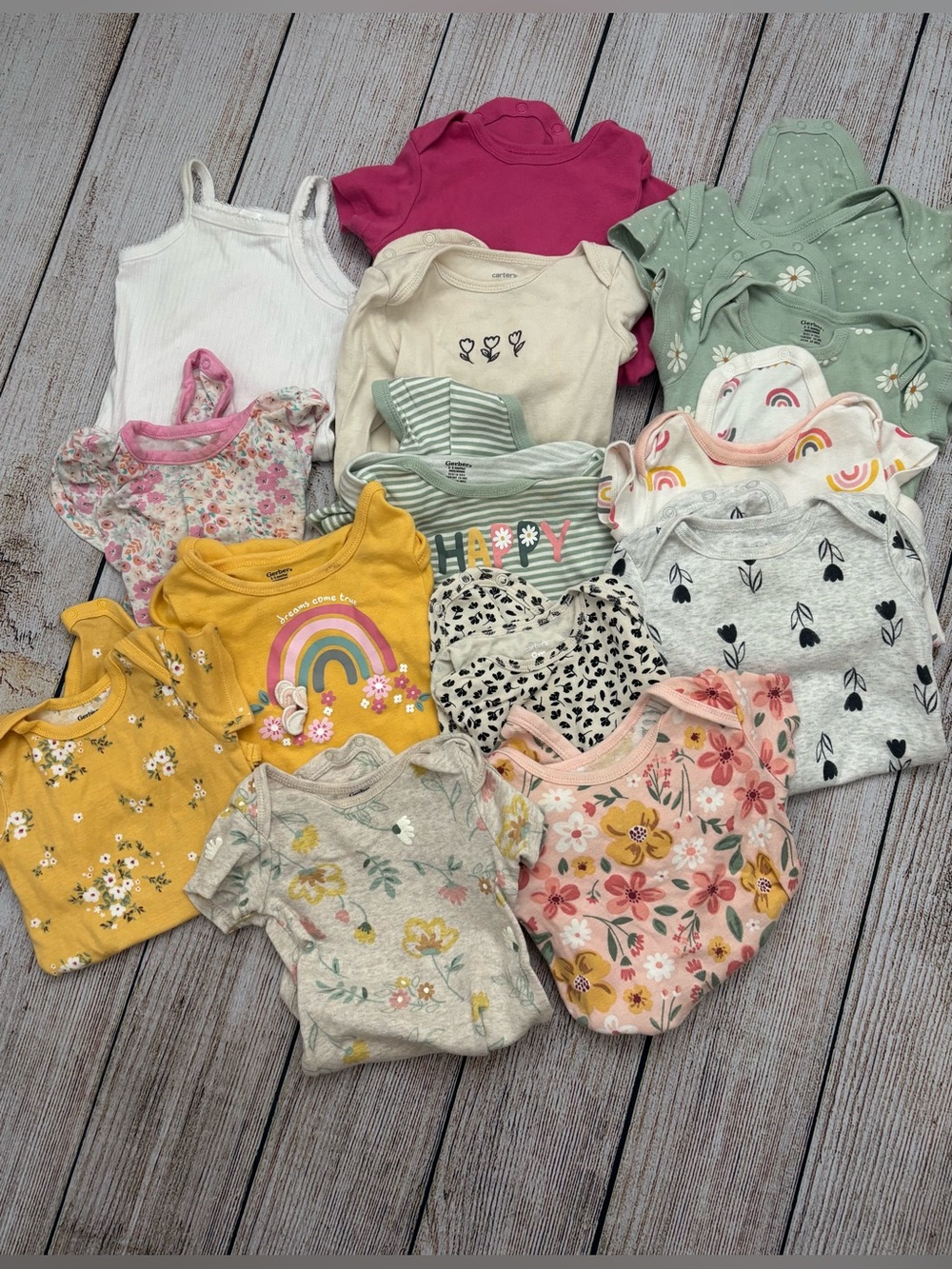 Zara Carters Gerber Baby Girl Bodysuit Bundle (14) 6-9m
